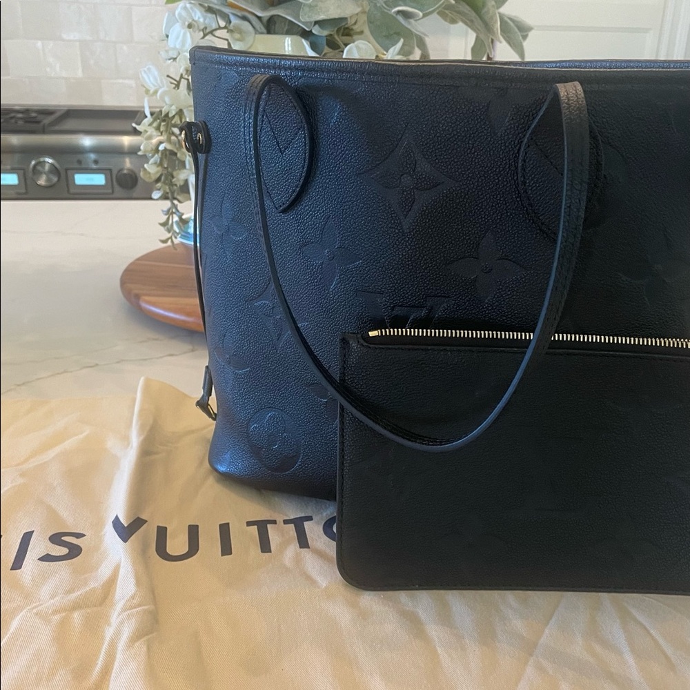 Louis Vuitton Embossed Monogram Neverfull MM Black